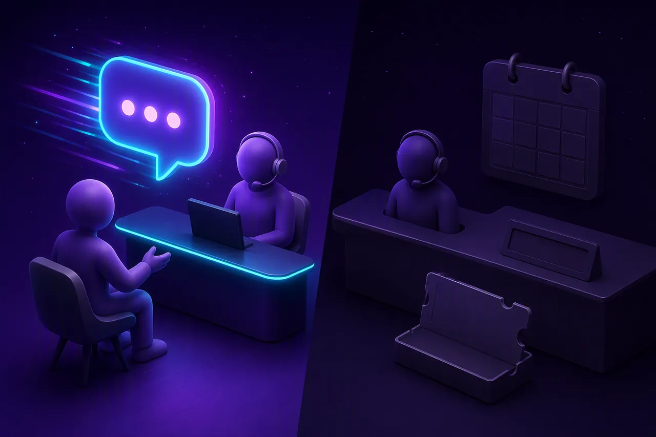 Fast hello, empty promise Fast hello, empty promise. The bot replies in seconds. Without an owner, a callback time, or a note when the warehouse slips, the ticket sits open anyway.