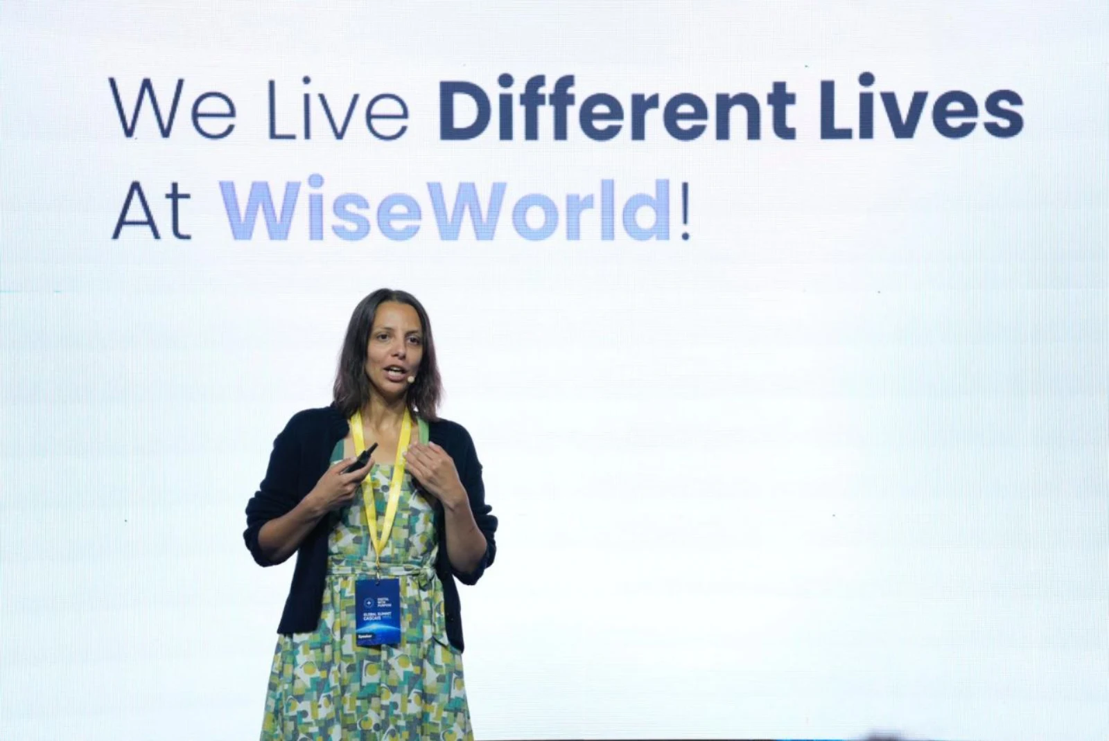 WiseWorld team, Fahima at an event